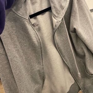 basic grey zip up